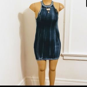 Denim mini dress by Fashion Nova